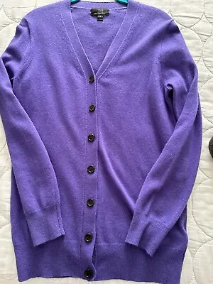 Jcrew Purple Cashmere Blend Boyfriend Cardigan S • $60