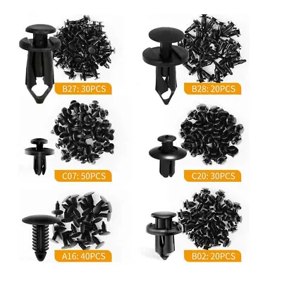 190x Car Body Trim Clips Fastener Rivet Retainer Bumper Panel Push Pin Kit Blck • $16.42