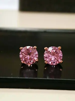 2Ct Round Cut Lab Created Pink Sapphire Women Stud Earrings 14K Rose Gold Plated • $45.65