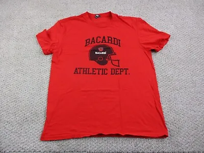 Bacardi Rum Athletic Dept. Shirt Adult Large Red Cotton Football Casual Active • £13.63