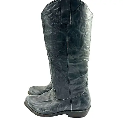 MIZ MOOZ Leather Marilyn Western Boots Size 8 Aged Black Gray Women Cowboy • $89.98