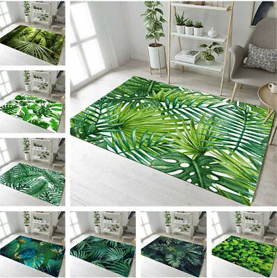 Tropical Green Leaves Warm Baby Crawling Soft Area Rugs Rome Carpet Floor Matnew • £46.07