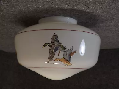 Vintage Mallard Duck Milk Glass Ceiling Fan Light Shade Globe  W/4  Fitter • $29.98