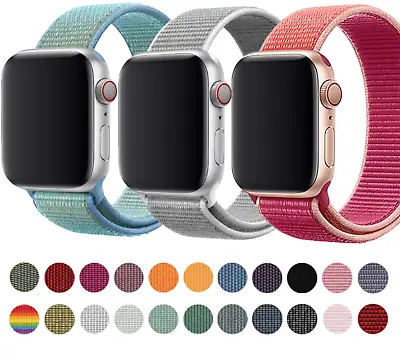 For Apple Watch Strap Nylon Band IWatch Series 9 8 7 6 5 4 3 SE 38 40 42 44 45mm • £4.85