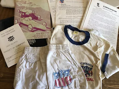 Vintage 1969 1970 Soap Box Derby T-shirt Shorts Outfit & Paperwork • $49.99