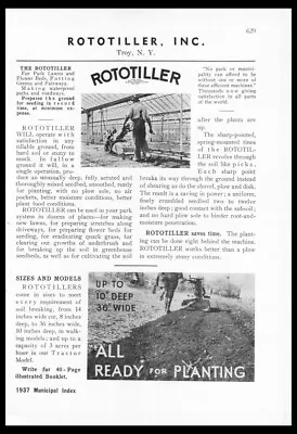 1937 Rototiller Cultivator Garden Equipment Troy NY Vintage Trade Print Ad • $14.45