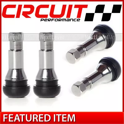 Circuit Racing TR413 Short Chrome Sleeve Snap-In Valve Stems Fits Hyundai Mazda • $8.99