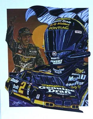 Rusty Wallace   Fast Thinking   Original Sam Bass 27  X 22  Print • $24.99