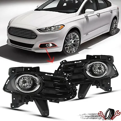 Pair Front Bumper Fog Lights For Ford Fusion 2013-2016 Clear Len Driving Lamps • $37