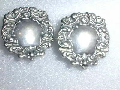 Stunning~ T Foree Hunsicker Large Sterling Luggage Tag Clip-on Earrings! • $49