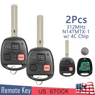 3 Button Remote Key Fob + Circuit Board + 4C Chip For Lexus RX300 1999 - 2003 2X • $25.99