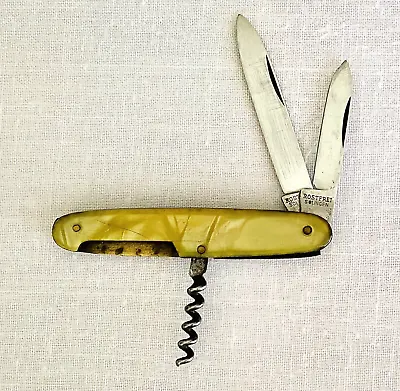 Vintage ROSTFREI SOLINGEN 2 Blade Cracked Ice POCKETKNIFE With CORKSCREW Germany • $24.99