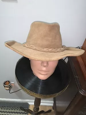 Minnetonka Genuine Leather The OUTBACK HAT Men's XL Made In USA Rope Band VTG • $44.95