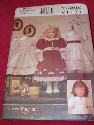 🌺 Vogue #7163 - 18  (fits American Girl Doll) Heirloom Doll Clothing Pattern Ff • $11.39