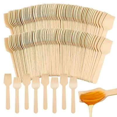 300 Pcs Disposable Mini Wooden Spoons 3.75  Tasting Spoons Ice Cream Spoon Sampl • $15.58