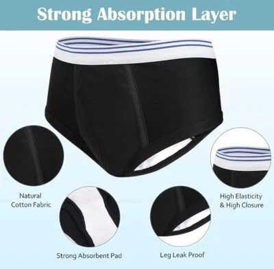 £11.99 • Buy Incontinence Briefs For Men, Washable & Reusable XXXXL