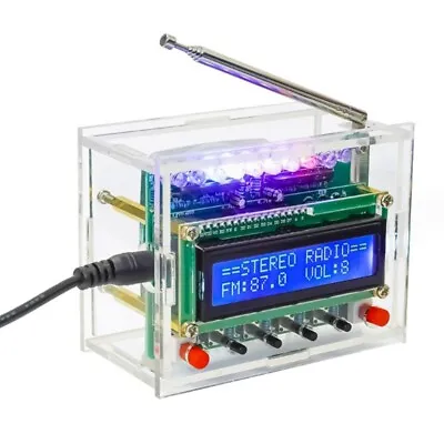 FM Radio DIY Kit With LCD Display Digital Tuner Flashing LED Lights 87108MHz • £13.33