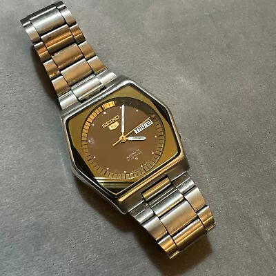 Seiko 5 Automatic 21 Jewels Watch For Men Refurbished Starts Ans Stop Movement • £60