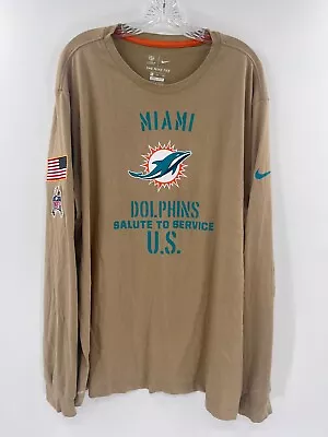 Miami Dolphins Team Issued Tan *salute To Service* Nike  Long Sleeve Brand New • $39.99