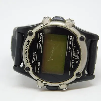Timex Expedition Indiglo Alarm Black Tone Quartz Digital Men's Watch New Battery • $17.99