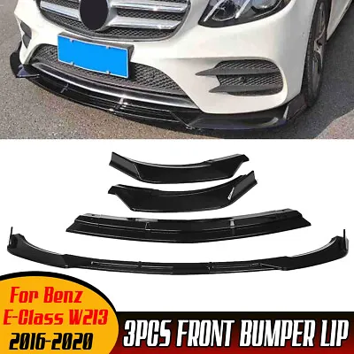 Glossy Style Front Bumper Lip Splitter For Mercedes Benz E-Class W213 2016-2020 • $69.99