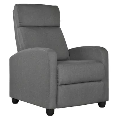 Fabric Recliner Chair Sofa Modern Adjustable Reclining Armchair For Home Theater • £134.99