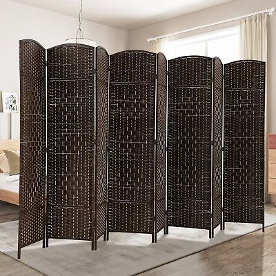 Wooden Screen 8 Panel Room Divider Folding Portable Privacy Partition Brown • $113.99