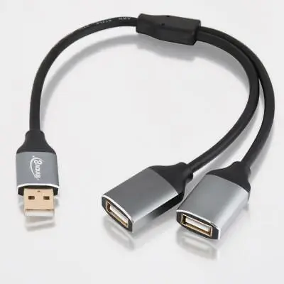 £5.95 • Buy USB 2.0 A Male To 2 Dual Female Fast Charging Data Y Splitter Cable - 30cm