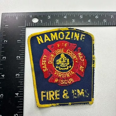 Vtg Damaged & Distressed Virginia NAMOZINE FIRE & EMS Fire Department Patch 411W • $5.06