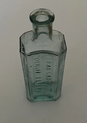 £7.50 • Buy Glass Medicine Bottle Balsamic Cough Elixir Green E. J. Bishop Derby Potion Cure