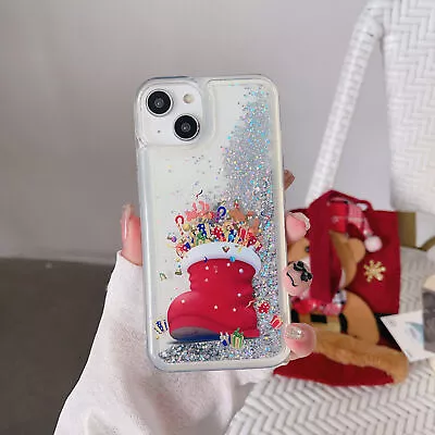 Liquid Glitter Quicksand Christmas Tree Xmas Shoe Phone Case For IPhone Samsung • $3.95