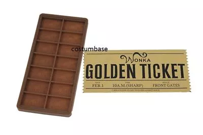 WILLY WONKA DIY MOULD + Golden TICKET Chocolate Bar Casting Mold 7.5'' X 3.5'' • $41.39