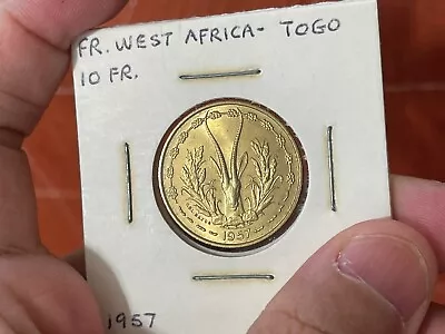 1957 French West Africa Togo 10 Francs Coin BU High Grade • $19.99