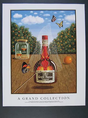 1988 Gervasio Gallardo Butterfly Net Bottle Art Grand Marnier Vintage Print Ad  • $8.29