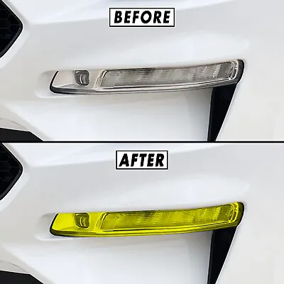 FOR 2018-2023 Ford Mustang Fog Light/Turn Signal YELLOW Vinyl Tint Overlays • $12.95