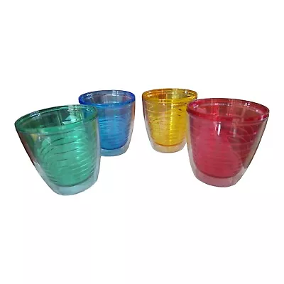 Vintage KH Hong Kong Double Wall Colored Tumblers 419 Insulated Cup Set Of Four • $16