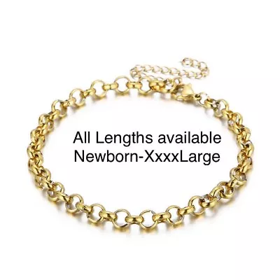 9ct 9k Yellow Gold Plated Belcher Ankel Chain Anklet New Born - XXXX Large UK • £9.99