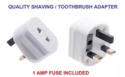 £4.19 • Buy New Shaving Adapter 250v Fused Plug Electric Shaver Epilator Toothbrush 2 To3Pin