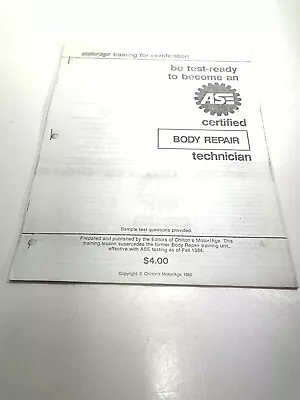 ASE Body Technician Test Guide Fall 1984 Chilton Motor Age Training Lesson • $11.99