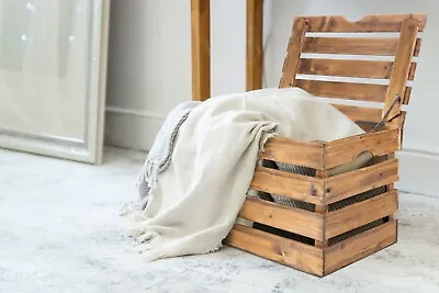 Wickerfield Storage Wooden Trunk Chest Blanket Box Coffee Table Ottoman • £25.99