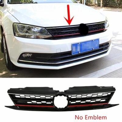 $71.87 • Buy Fit For 15-18 VW Jetta MK6.5 GLI Front Bumper Upper Grille Grill Black Honeycomb