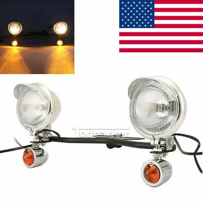 Passing Light Bar Spot Turn Signals For Yamaha V Star XVS 250 650 950 1100 1300 • $63.99