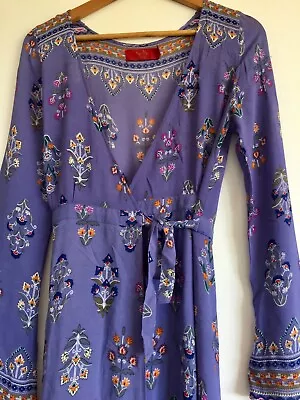 TIGERLILY Turkish Baths Blue Long Sleeve Maxi Dress Size 8 Blue • $65