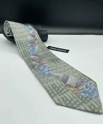 Tropicals By Tango Men's All Silk Tie ~ Green ~ Wind Surfing Pattern! • $14.99