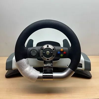 Microsoft Xbox 360 Wireless Racing Steering Wheel Force Feedback NO PEDALS • $29.26