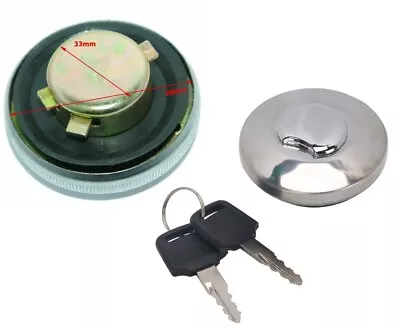 33mm GAS Cap Chrome Plated With 2 Keys For Massey Ferguson Tractors GC25 • $14.33