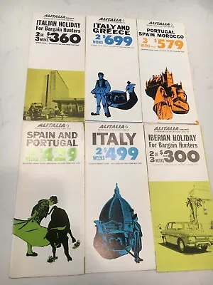 ALITALIA Airline 1960s European Tourist Travel Brochure  Lot Of 6 • $5