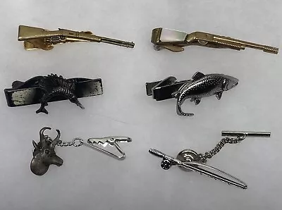 Lot Of  Vintage Tie Clips & Tie Tacs - Fishing Hunting Related • $20