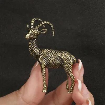 Pure Copper Goat Trinket Antique Copper Zodiac Goat Mini Figurine • $8