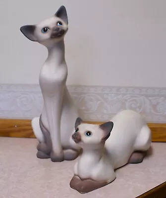 Vintage MCM Freeman McFarlin Pottery 1958 Set Of 2 Siamese Cat Figurines • $120